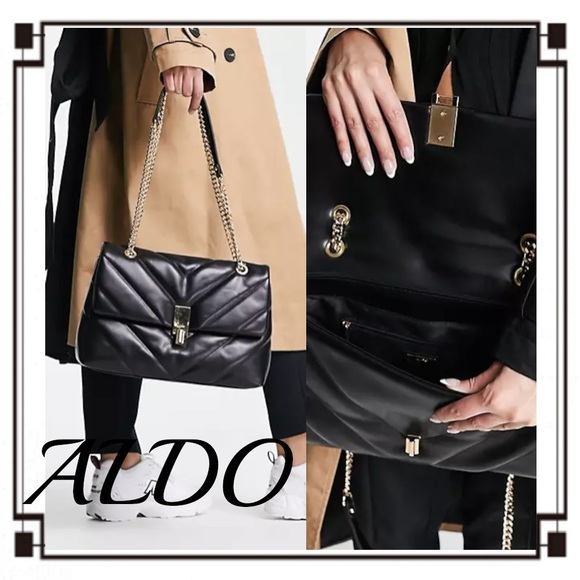 ALDO Rhiladia large quilted cross body bag in black - Picture 10 of 10